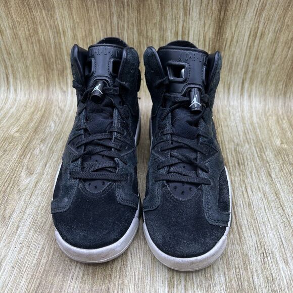 Youth Size 4.5Y Women's 6 - Nike Air Jordan 6 Retro Heiress Shoes Black Sneakers - Picture 2 of 10